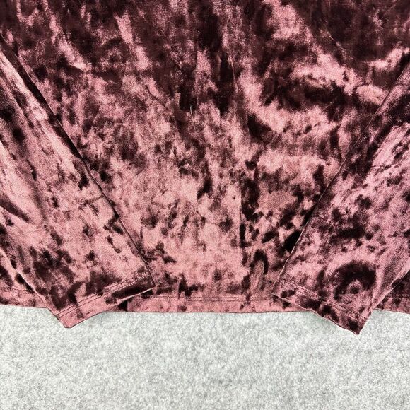 Levis Bodega Top Women L Brown Velvet Velour Slim Effortless Y2K Long Sleeve NEW - Picture 3 of 16